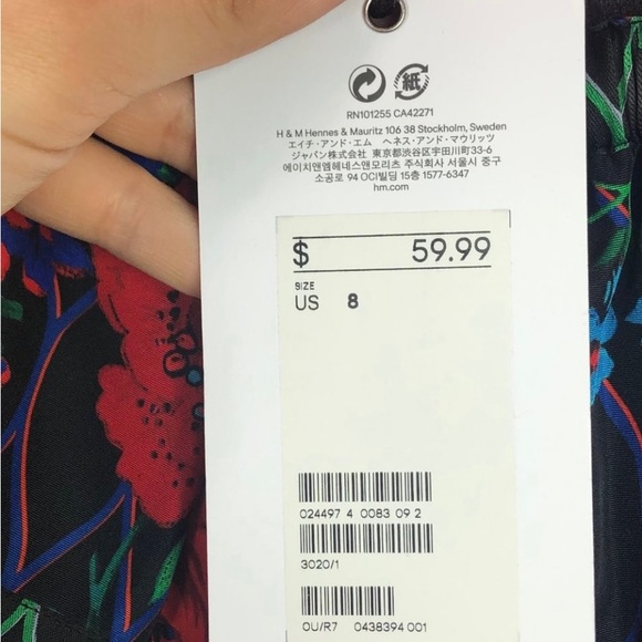 KENZO x H&M Floral Crop Top Size 8 - Picture 3 of 4